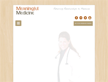 Tablet Screenshot of meaningfulmedicine.org